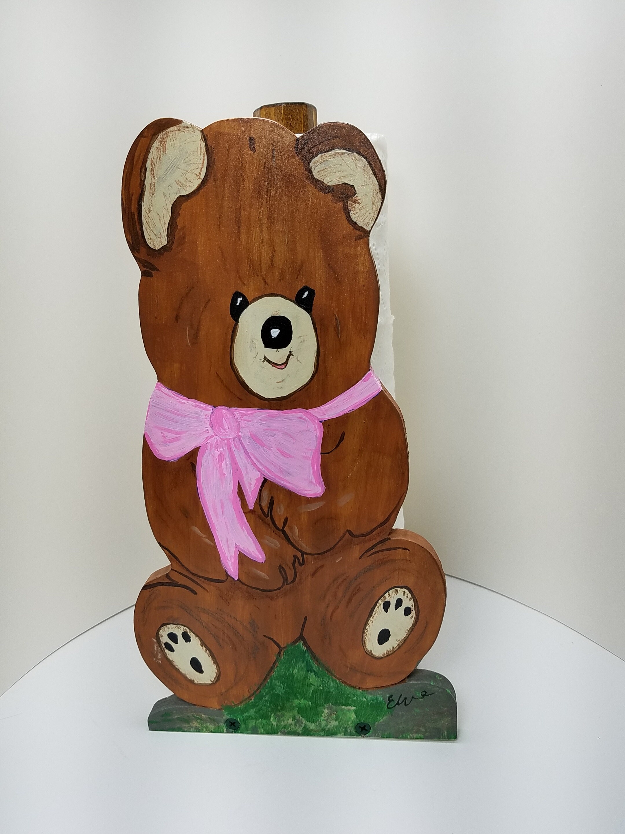 Wooden Teddy Bear Toilet Paper Holder Adorable Handcut and Etsy