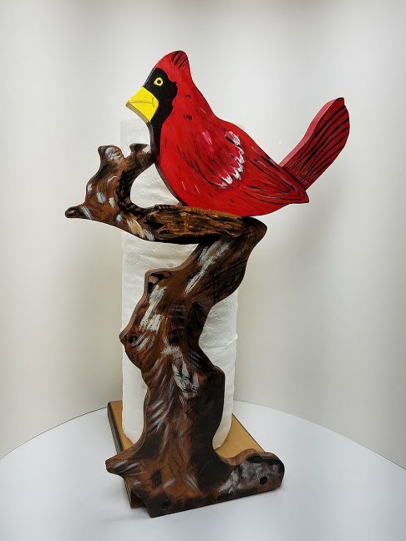 Cardinal Bird in a Tree Wooden Spare Roll Toilet Paper Holder Etsy