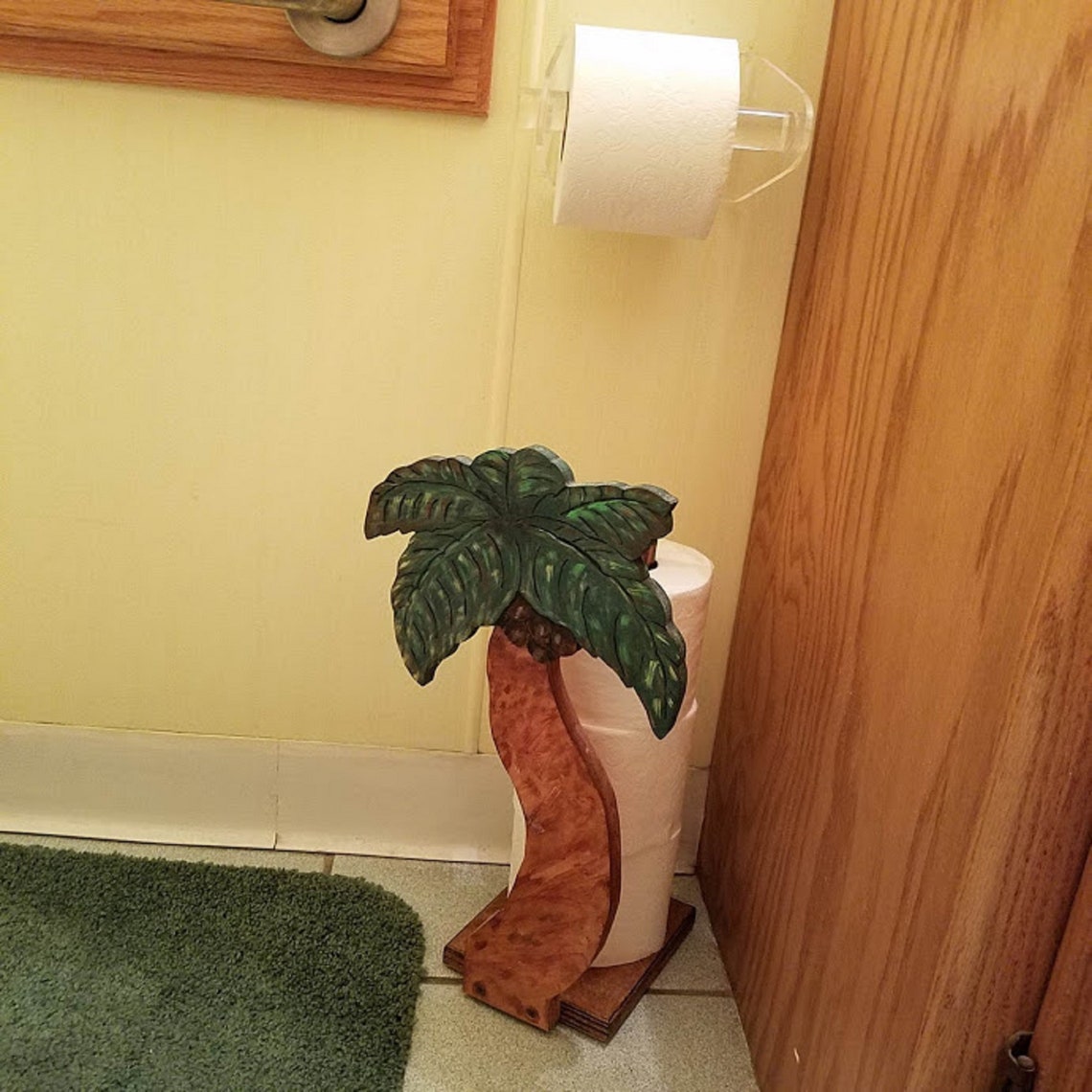 Toilet Paper Holderwooden Palm Tree Perfect for Tropical Etsy