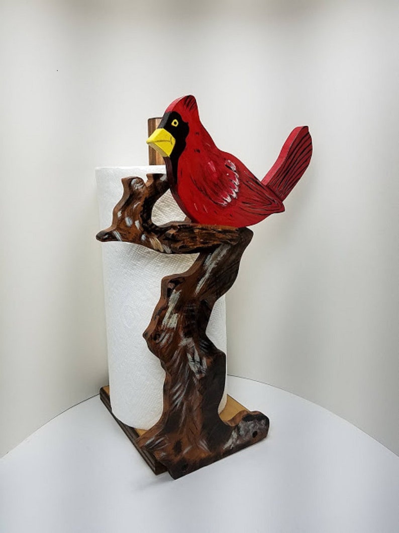 Cardinal Bird in a Tree Wooden Spare Roll Toilet Paper Holder Etsy
