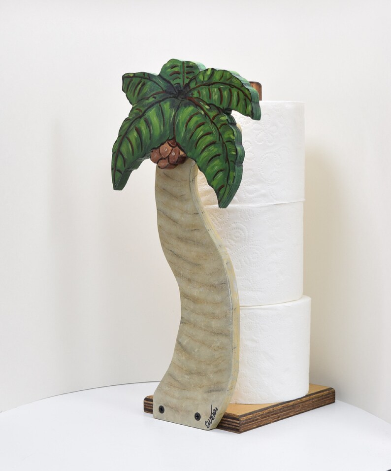 Toilet Paper Holderwooden Palm Tree Perfect for Tropical Etsy