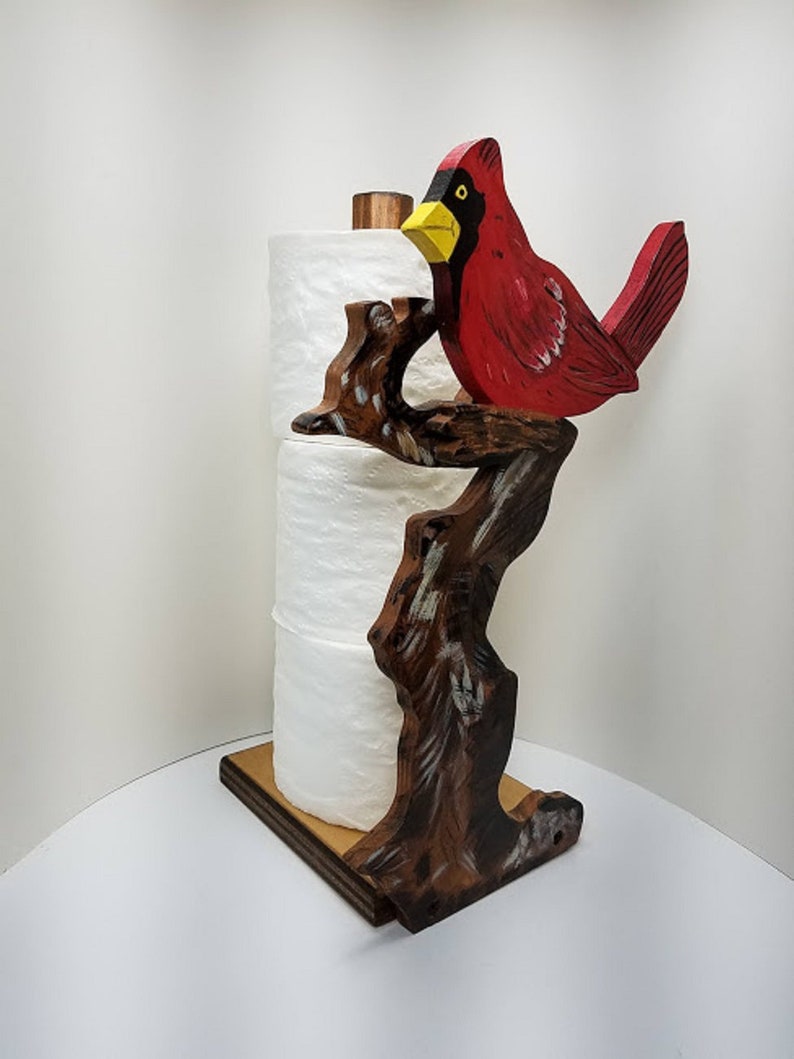 Cardinal Bird in a Tree Wooden Spare Roll Toilet Paper Holder Etsy