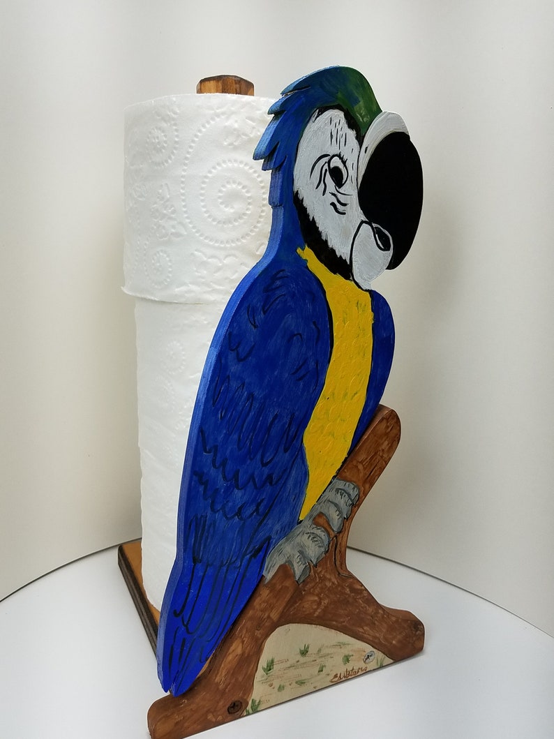 Big Blueyellow Macaw Parrot Toilet Paper Holder Great for Etsy