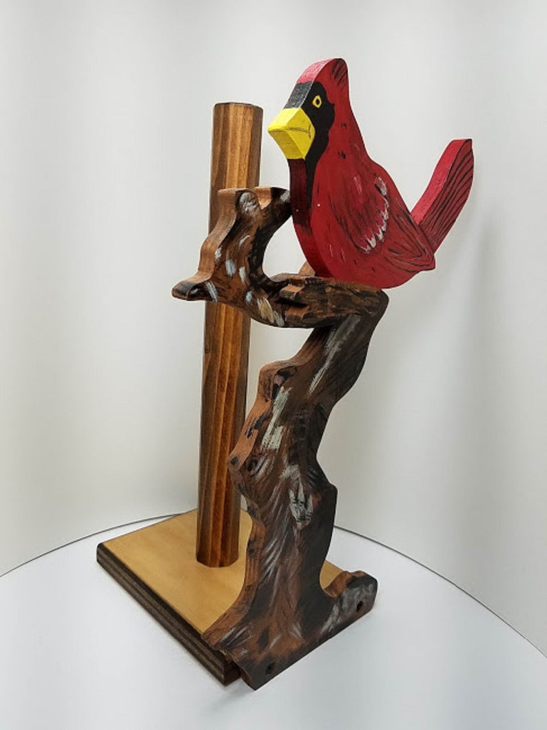 Cardinal Bird in a Tree Wooden Spare Roll Toilet Paper Holder Etsy
