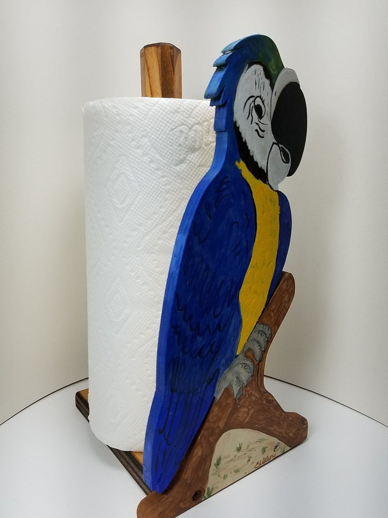 Big Blueyellow Macaw Parrot Toilet Paper Holder Great for Etsy