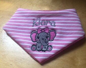 Triangular scarf, neckerchief, burp cloth with name