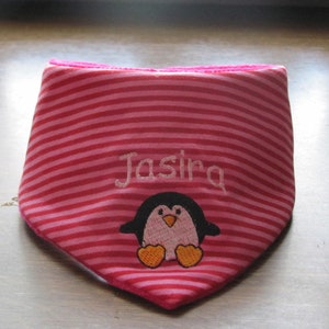 Baby bib with name, Baby triangle scarf with name