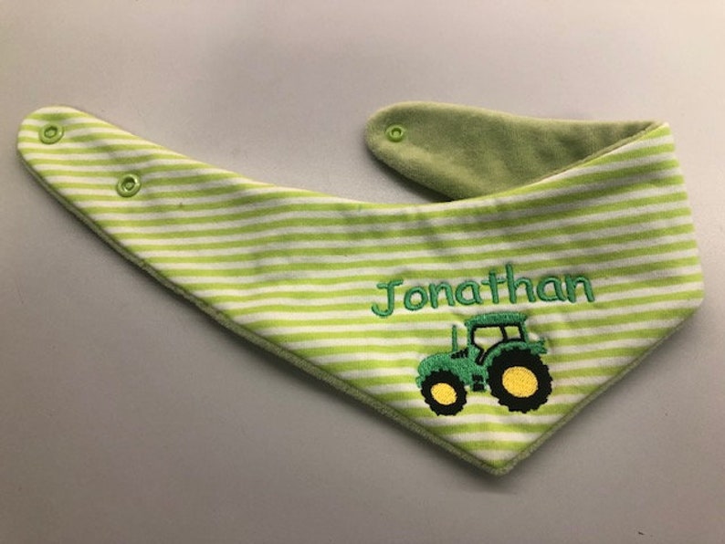 Triangular scarf, neckerchief, burp cloth with name image 2