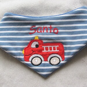 Baby bib with name, Baby triangle scarf with name image 1