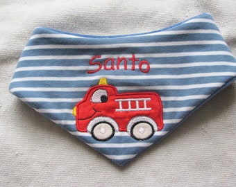 Baby bib with name, Baby triangle scarf with name