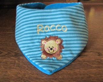 Baby bib with name, Baby triangle scarf with name