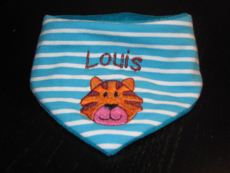 Baby bib with name, Baby triangle scarf with name, bandana bib image 2