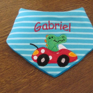 Baby bib with name, Baby triangle scarf with name, bandana bib image 1