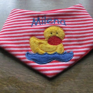 Baby bib with name, Baby triangle scarf with name image 2