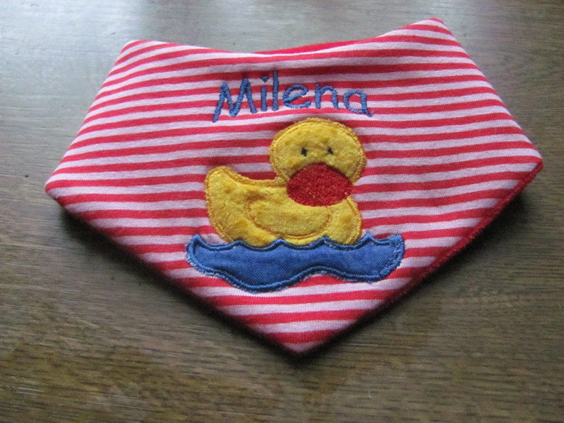 Baby bib with name, Baby triangle scarf with name image 2