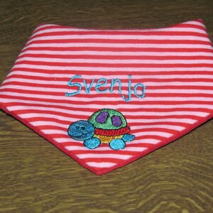 Baby bib with name, Baby triangle scarf with name image 3