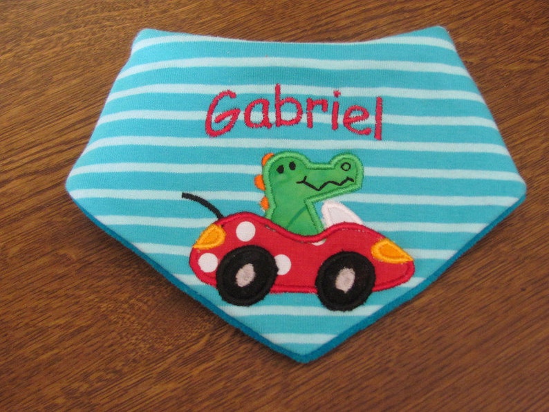 Baby bib with name, Baby triangle scarf with name, bandana bib image 2