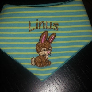 Baby bib with name, Baby triangle scarf with name image 1