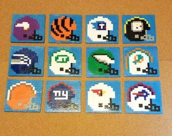 NFL 8-Bit Helmet Perler Coaster