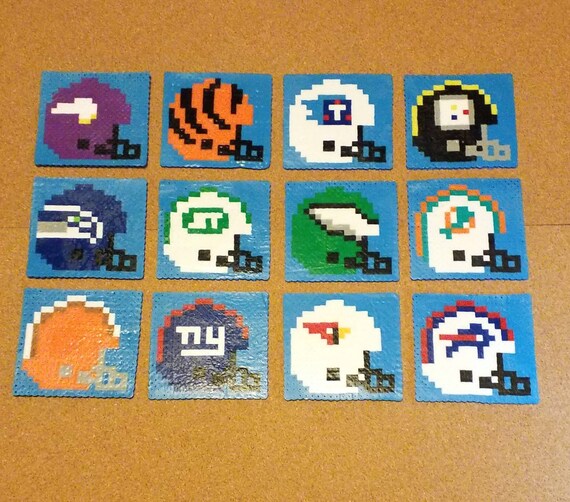 NFL 8bit Helmet Perler Coaster Etsy