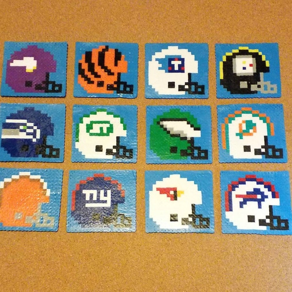 NFL 8-Bit Helmet Perler Coaster