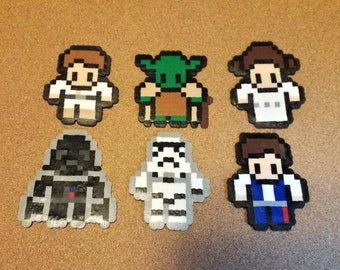 Star Wars Characters Perler Bead Magnets