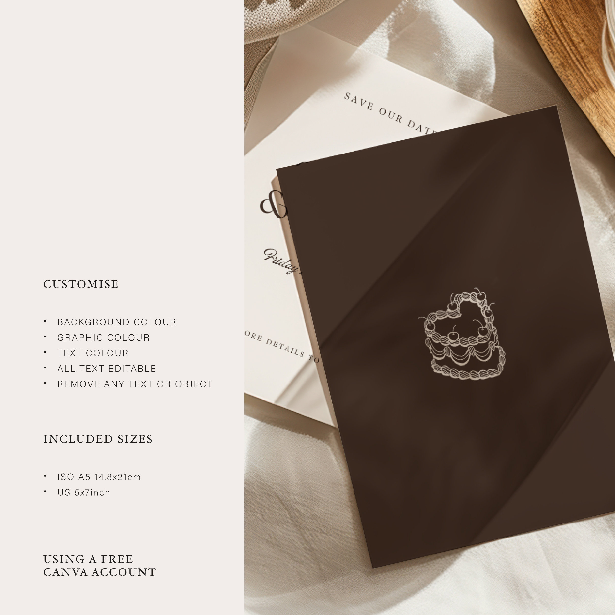 Add-on Special! Save The Date Custom Wedding Cake Order Hold main image 1