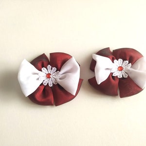 Handmade Kanzashi Fabric flower Hair Barrette Kanzashi Fabric Flower hair clip