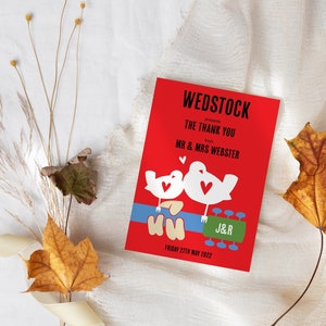 Hochzeit Dankeskarten - Woodstock Design (Wedstock)