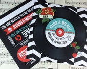 Wedding/ Party Invitations - Rock N Roll Vinyl Record Design