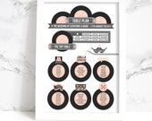 Wedding Table Plan - Printed Vintage Vinyl Record Design (Unframed)