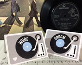 Wedding/ Party Name Place Cards - Turntable (Vinyl Record) Inspired Design