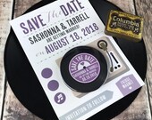 Wedding Vinyl Record Save The Date Magnets - Vinyl Record Design - Version 2 (Complete With Backing Postcards)