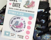 Wedding Save The Date Magnets 'Converse' Design (Complete With Backing Postcards)