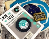 Wedding Vinyl Record Save The Date Magnets - Vintage Vinyl Record Design (Complete With Backing Postcards)