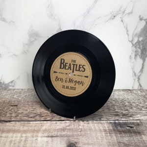 REAL 7 "Vinyl Record Wedding Table Numbers / Names - Rustic Kraft Vinyl Record Design
