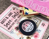 Wedding Floral Vinyl Record Save The Date Magnets - Vinyl Record Design (Complete With Backing Postcards)