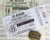 Wedding/ Party Invitations - Gig/ Concert Ticket Design (Perforated)