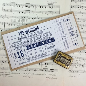 Wedding/ Party Invitations Gig/ Concert Ticket Design Perforated image 3