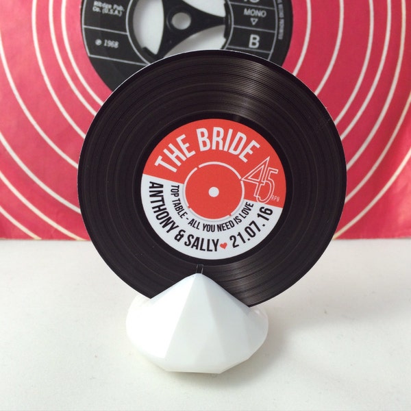 Wedding/ Party Name Place Cards - Vinyl Record Inspired Design
