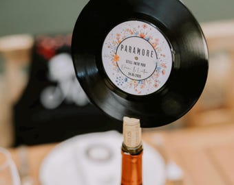 7" Vinyl Record Wedding Table Numbers - Wildflower Design