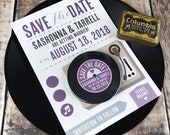 Wedding Vinyl Record Save The Date Magnets - Vinyl Record Design - Version 2 (Complete With Backing Postcards)