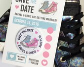 Wedding Save The Date Magnets 'Converse' Design (Complete With Backing Postcards)