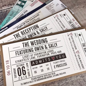 Wedding/ Party Invitations Gig/ Concert Ticket Design Perforated image 2