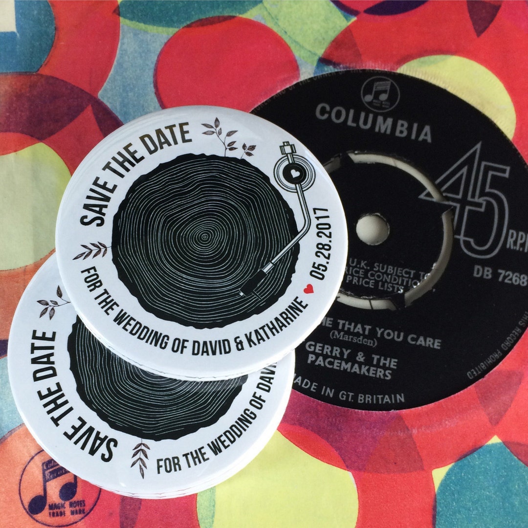 Wedding Woodland tree Stump Turntable Save the Date Vintage