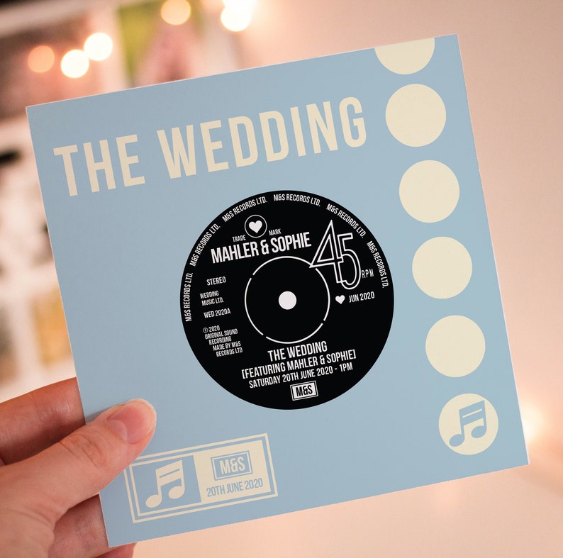 Wedding/ Party Invitations Vinyl Record Inspired Design image 2