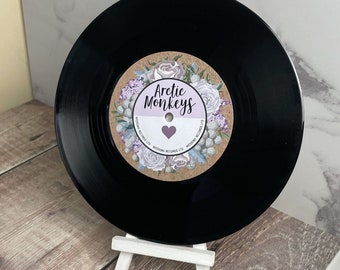 REAL 7" Vinyl Record Wedding/ Party Table Numbers/ Names -  Floral Kraft Record Design