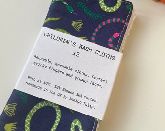 Reusable Wash cloths for children x2