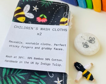 Reusable Wash cloths for children x2