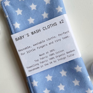 Reusable Wash cloths for babies x2